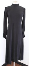 NWT Ann Taylor Loft Womens Solid Black Long Sleeve Mock Neck Midi Dress Size 0