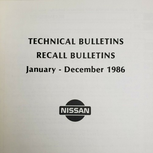 Nissan 1986 libro de campaña técnico/incluido boletines de retiro - Imagen 3 de 7