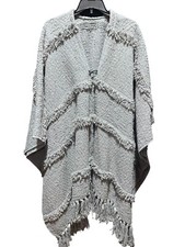 VTG Handmade Heavy Grey Poncho Unisex L Boho EUC
