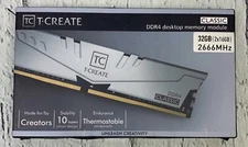 TEAMGROUP T Create Classic 10L DDR4 32GB Kit 2 x 16GB 2666MHz PC4 21300 CL19