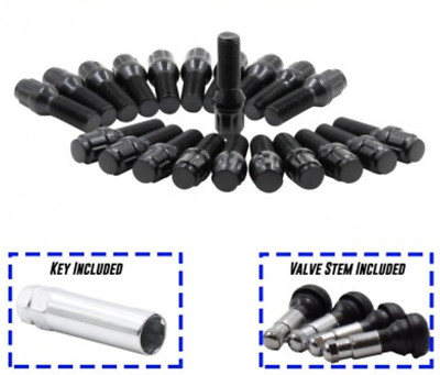 Set Of 10 Black Acorn Cone Seat Wheel Lug Bolts - 12x1.25 Thread, 28mm Shank For Fiat, Dodge, Jeep - View #6