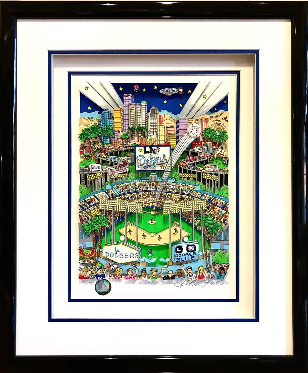 Fazzino signed / numbered L.E. 3-Dimensional Dodger Blue Art with