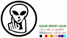 30D Alien Bird Flipping Off Vinyl Decal Sticker Car Window Bumper Wall 6"