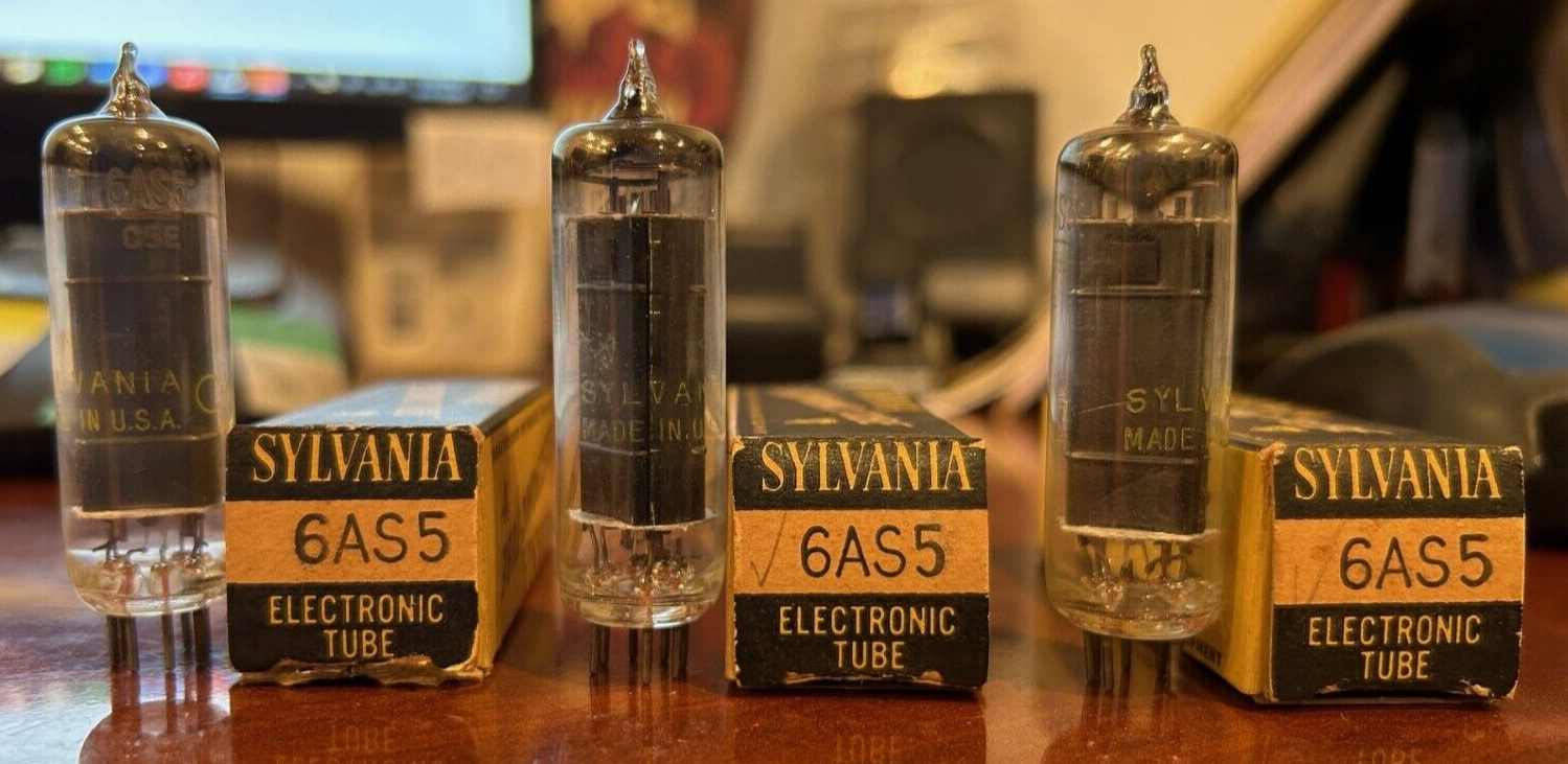 Lot of 3 pieces - Sylvania 6AS5 Vacuum Tube -NOS/NIB- Tested GOOD on Hickok 539B