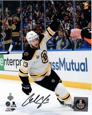 Charlie Coyle Autographed Stanley Cup Final Celebration 8x10 Photo; JSA COA