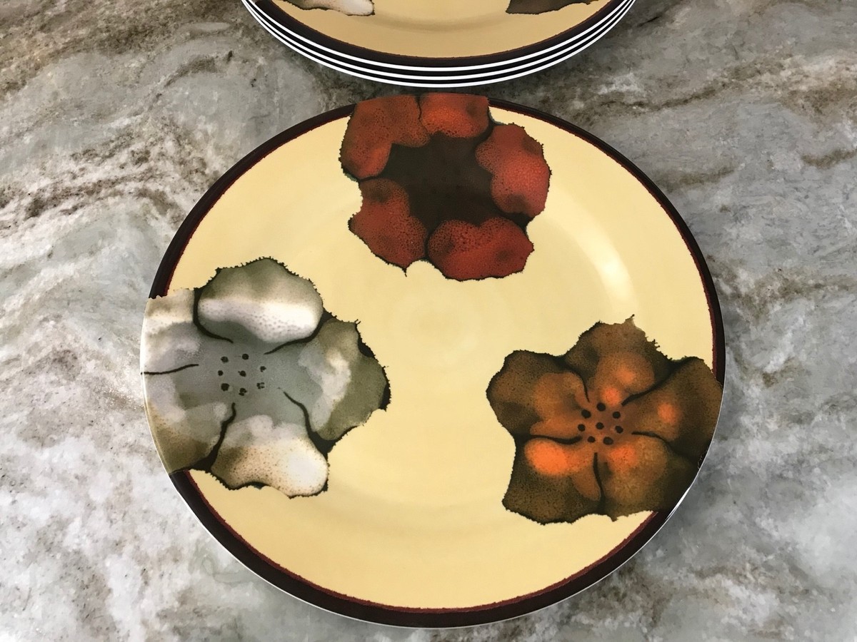 Painted Poppies Melamine Plates By Pfaltzgraff Dinner Or Salad Set