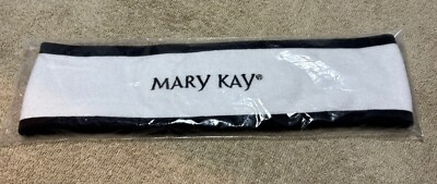 Mary Kay Headband Terry Cloth Adjustable Black & White, New in Sealed Package