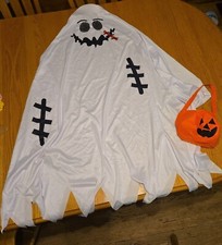 Kids ghost halloween dress up play costume for 8-10 year olds