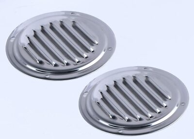 (2 Pack) Stainless Steel 4'' Round Louvered Vent  Marine Boat Vent  