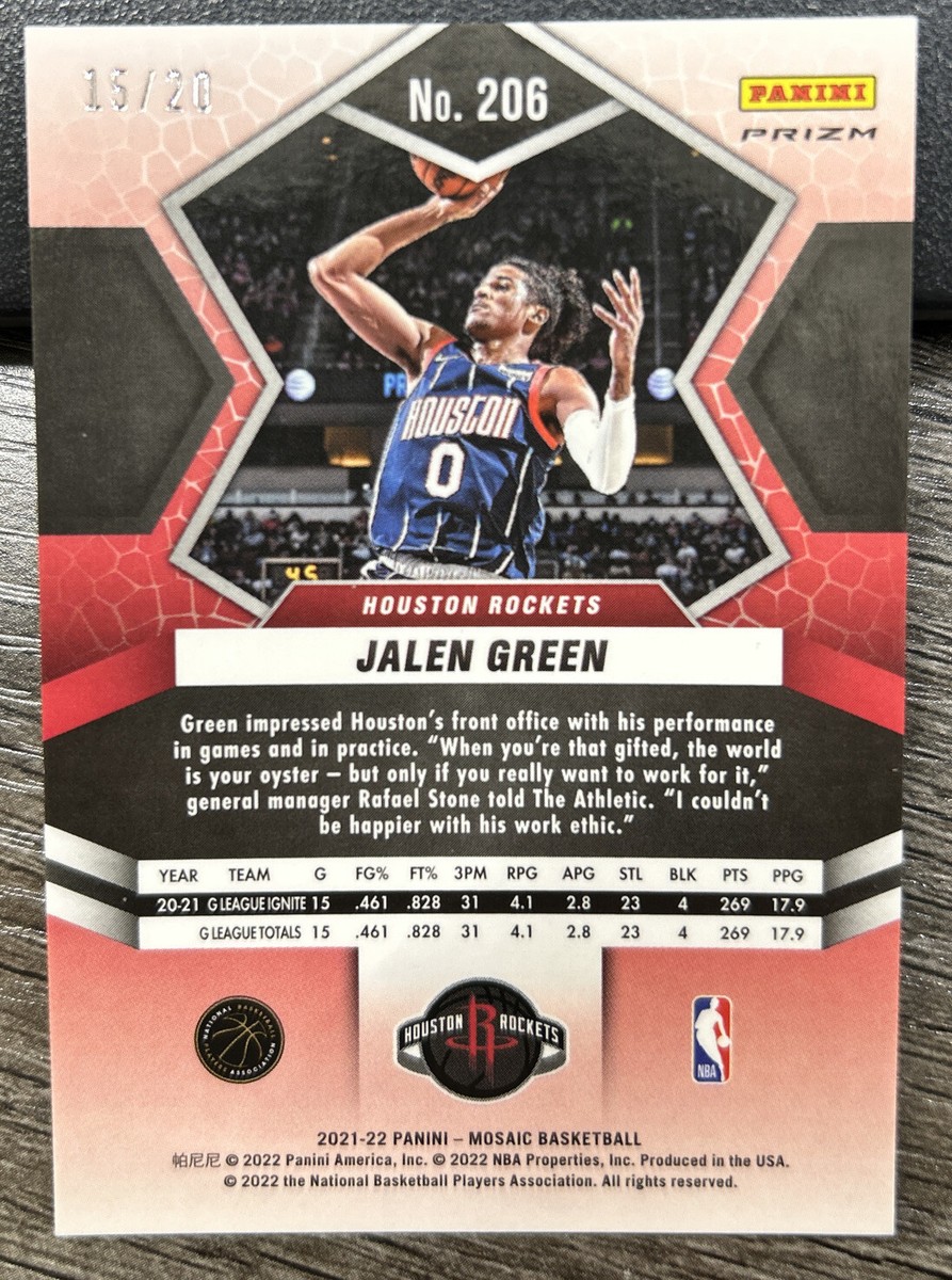 Panini 21-22 Jalen Green直書きサイン ルーキーカード 2021-22 Panini One and One Basketball Jalen Green Rookie