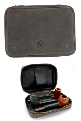 Rattray's Pfeifentasche Peat Pipe Bag 2 / Leder / für 3 Pfeifen / Vordertasche