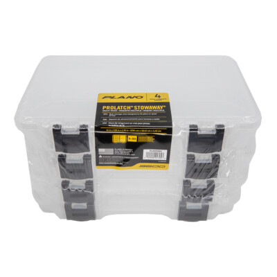 3650 bass fishing box size Plano StowAway Utility Tackle - 4pk - Clear Fits 19.25 x 13 cutout. Plano 1364 4-By Rack System