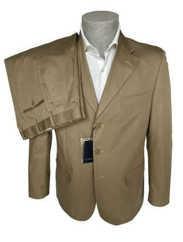 Abito uomo Confitalia, beige scuro DROP 6 in Puro Cotone, giacca 3 bottoni,  -70% | eBay