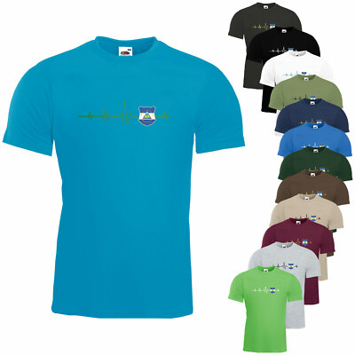 Nicaragua Herzschlag T-Shirt Herz Puls Nation Funshirt