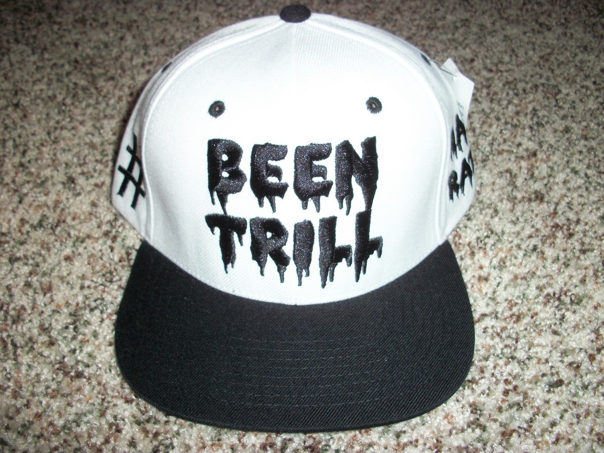 BEEN TRILL New NWT Mens Snapback Adjustable White Black Bill 