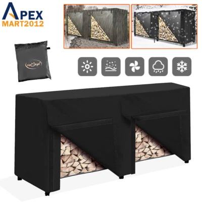 8FT Waterproof Firewood Log Rack Cover Wood Holder Heavy Duty Outdoor Protector - Image 1 of 4