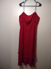 DAVIDS BRIDAL  Spaghetti Strap Long Formal Maxi Bridesmaid Dress Size 12