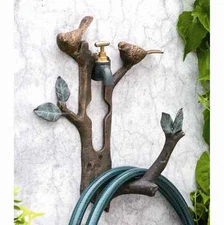 SPI Home 33107 Bird Branch Wall Spigot Mounted Hose Holder Birds Garden Decor