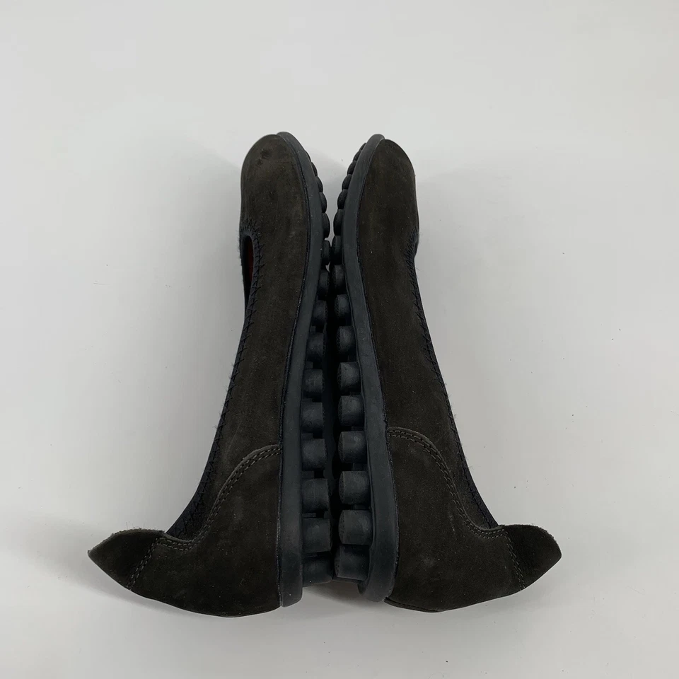 Sapatilhas de balé BM Bernie Mev couro camurça conforto 38 7 femininas preto sólido slip on - Imagem 4 de 4