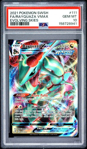RAYQUAZA VMAX 111/203 EVOLVING SKIES ENGLISH POKEMON PSA 10