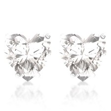 - Heart Stud Earrings, 5mm Cubic Zirconia Heart Earrings with Prong Setting, ...