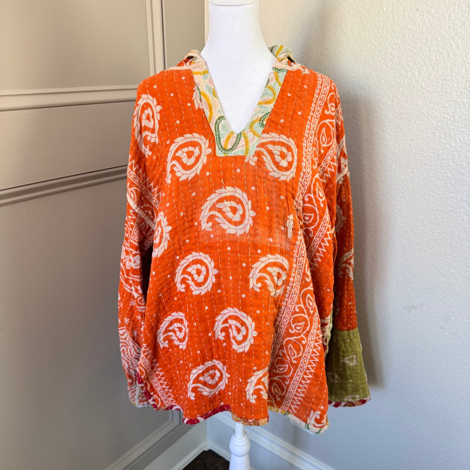 Handmade Kantha Reversable Patchwork Boho Hoodie … - image 6