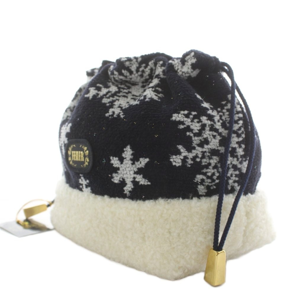 Feiler Drawstring Pouch Snowflake Black White /An… - image 4