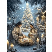 Jesus Nativity Diamond Art Kits for Adults-Christmas Jesus Born 5D Diamond Pa...