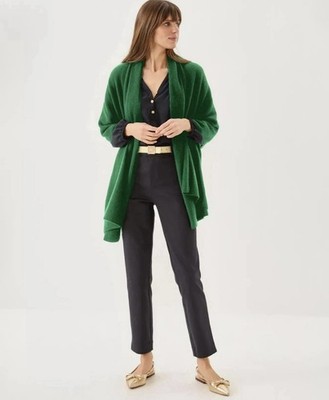 New Lilly Pulitzer Lanelle Wrap Fiddle Leaf Green Cashmere Blend Luxe NWT