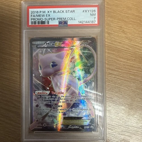 FA/MEW EX PROMO-SUPER-PREM.COLL. POKEMON XY BLACK STAR PROMO 2016 XY126 PSA 7