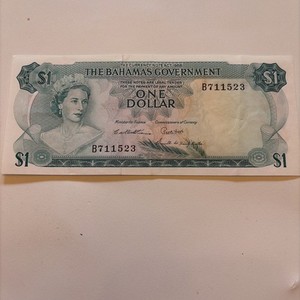 1965 ONE DOLLAR BAHAMAS BANKNOTE Un Circulated