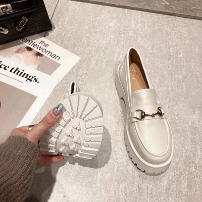 Waterproof Platform Platform Platform Small Leather Shoes Women's Thick-soled In