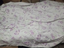 Light Twin Bedspread 2 Matching Pillow Shams - Purple/Green Floral - 68"x86"