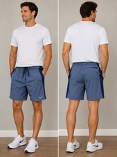 Nike Dri-FIT Men's Athletic Training Shorts Blue Medium 8" Inseam Drawstring Gym