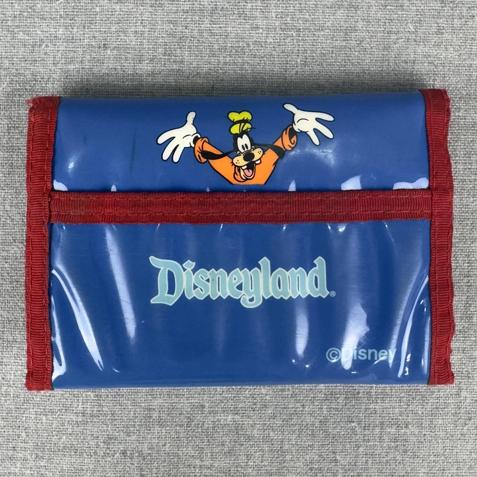 Disneyland Disney Wallet Youth Blue Red Trifold Mickey Minnie Goofy Pluto - Image 2 of 4