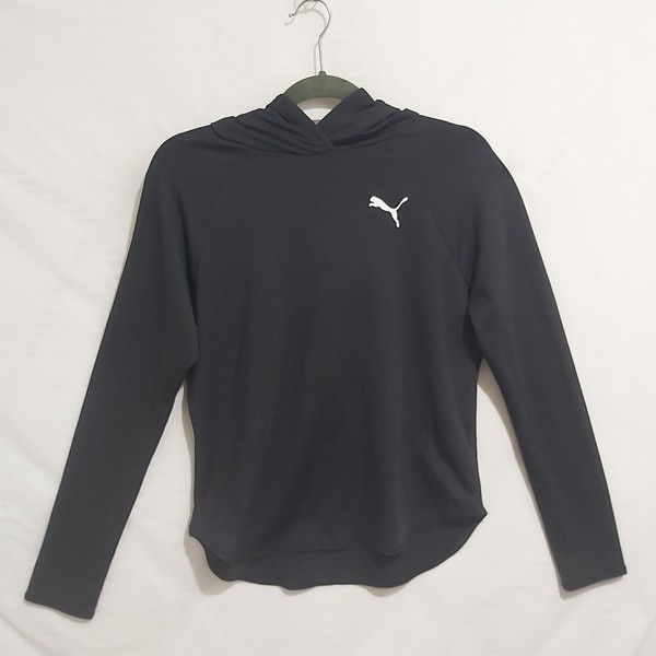 PUMA Size 8 Black Lightweight Hoodie Pullover Gym Running Activewear