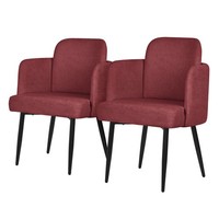 2Er Set Esszimmerstuhl Stuhl Mit Armlehne Wohnzimmerstuhl Polsterstuhl Rot