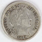 F 1894 Barber Dime obverse scratches