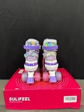 SULIFEEL Rainbow Unicorn 4 Size Adjustable Roller Skates for Girls Boys for Kids