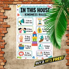 Family Rules Playroom Metal Sign Rustic Home Play Area Wall Decoration