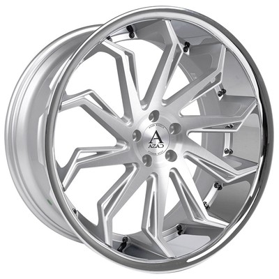 20x9''Azad Wheels AZ1101 Semi Brushed with Chrome SS Lip Rims