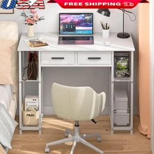 Writing Desk W/ Storage Shelves Sturdy Computer Table Home Office Study New