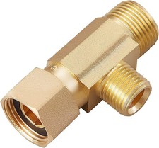 Lead-Free 1 PCS Brass Angle Stop Add-A-Tee Valve 3/8" 1/4" Add-A-Tee, 