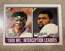 Topps #221 1988 NFL Interception Leaders (Scott Case / Erik McMillan) 1989