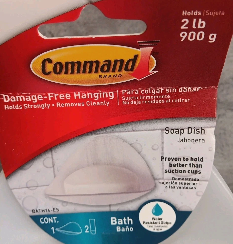 Jabonera colgante de plástico Command sin daños BATH14-ES Foto 2 de 4