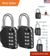 Combination Lock, 4 Digit Padlock for School Gym Sports Locker, Fence, Toolbo...