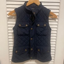 Polo Ralph Lauren Riding Vest Girls M 8/10 Navy Blue Quilted No Belt Pockets