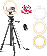 Anillo De Luz De 10'' Con Tr pode Extensible De 50'', C rculo Led