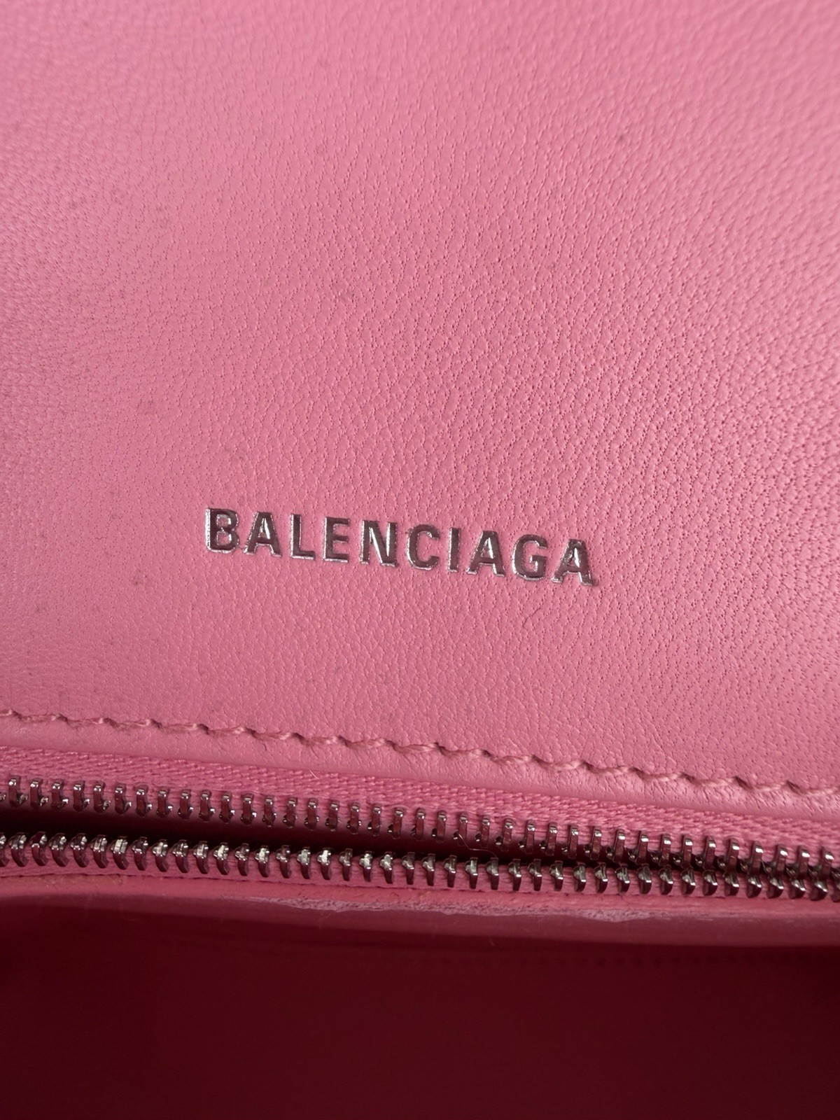Balenciaga Hourglass Top Handle Bag Small in Pink Fuzzy Faux Fur S-01 image 10