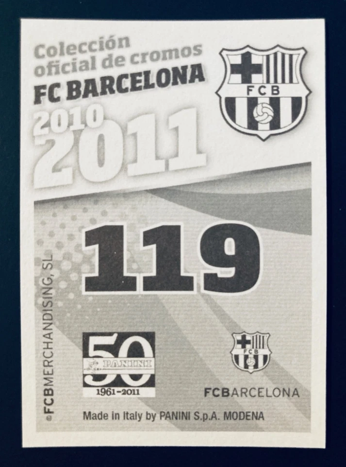 Adesivo autografado Lionel Messi 2010-11 Panini Barca FC Barcelona # 119 - Imagem 2 de 2